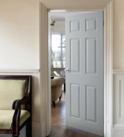 Colonial 44mm White Grained 6 Panel Moulded FD30 Fire Door