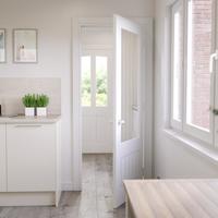 Dordogne White Primed Clear Glazed Door