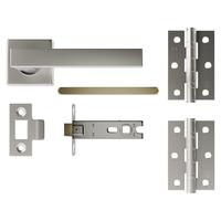 Brushed Stainless Steel Fire Rated Lever on Rose Door Handle Pack