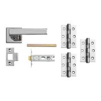 Burford Polished Stainless Steel Lever on Rose Latch Door Handle Pack