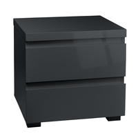 PURO 2 DRAWER BEDSIDE CHARCOAL