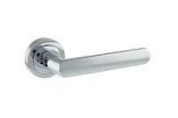 STATUS Michigan Lever Door Handle Pack on Round Rose - Polished Chrome