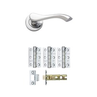Fino Polished Chrome Lever on Rose Door Handle Pack