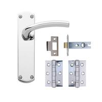 Yarwell Polished Chrome Lever on Backplate Latch Door Handle Pack