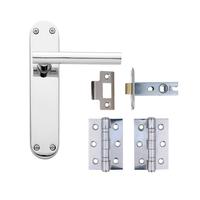 Cesano Polished Chrome Lever on Backplate Latch Door Handle Pack
