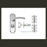 Garda Polished Chrome Lever on Backplate Privacy Door Handle Pack