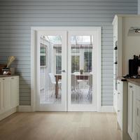 Dordogne White Satin Smooth Pre-Finished Moulded Clear Glazed Door